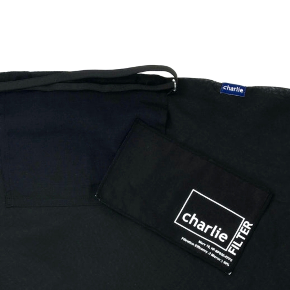 NWT Charlie the Filtered Scarf! Ev2 Filtered Bandana Scarf Mask in Black MERV 16 - Picture 2 of 11